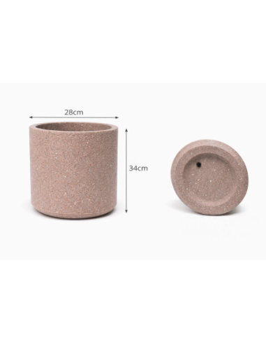 MACETERO DECORATIVO GRIS/BEIGE 28*34CM