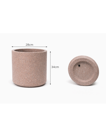 MACETERO DECORATIVO GRIS/BEIGE 28*34CM