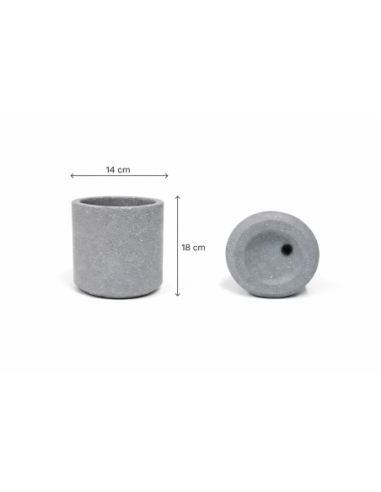 MACETERO GRIS MODERNO 14*18CM