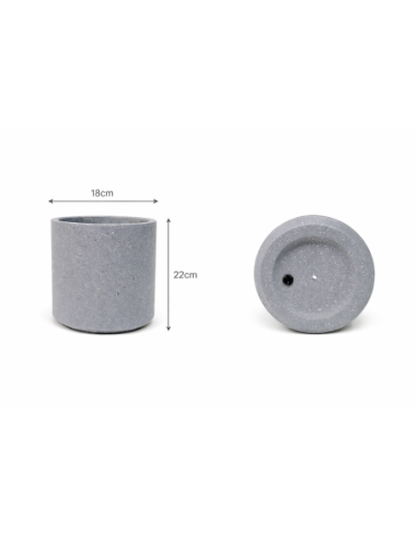 MACETERO GRIS MODERNO 18*22CM