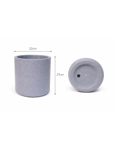 MACETERO GRIS MODERNO 22*27CM