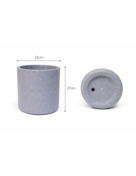 MACETERO GRIS MODERNO 22*27CM