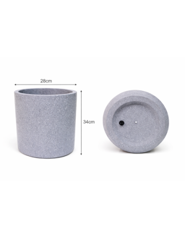 MACETERO GRIS MODERNO 28*34CM