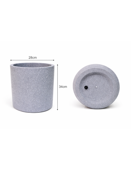 MACETERO GRIS MODERNO 28*34CM
