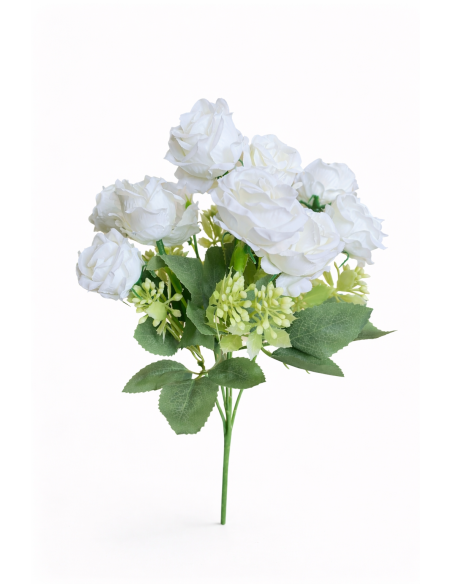 RAMO DE ROSAS BLANCAS X10 33CM
