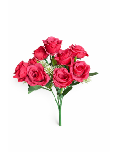RAMO DE ROSAS ROJAS X10 33CM