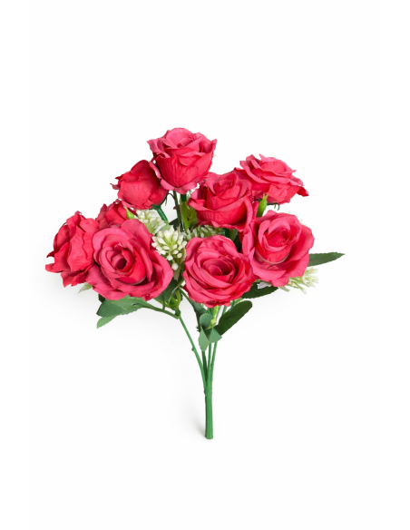RAMO DE ROSAS ROJAS X10 33CM