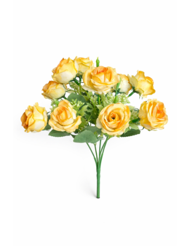 RAMO DE ROSAS AMARILLAS X10 33CM