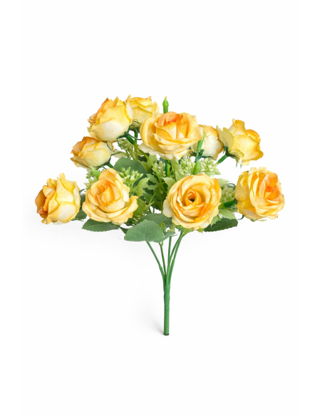 RAMO DE ROSAS AMARILLAS X10 33CM