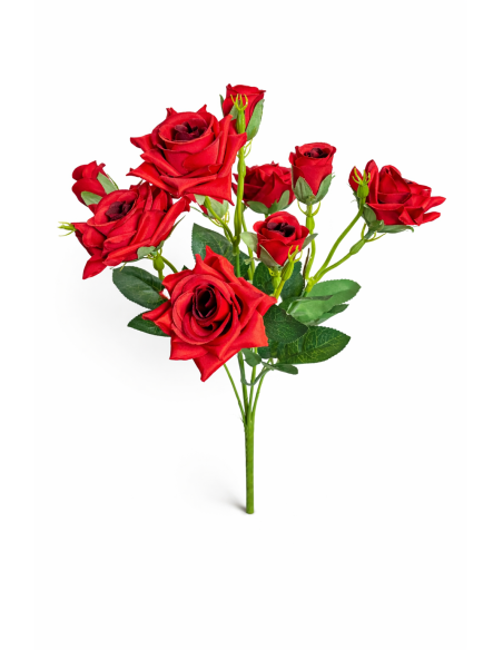 RAMO DE ROSAS ROJAS X5 40CM