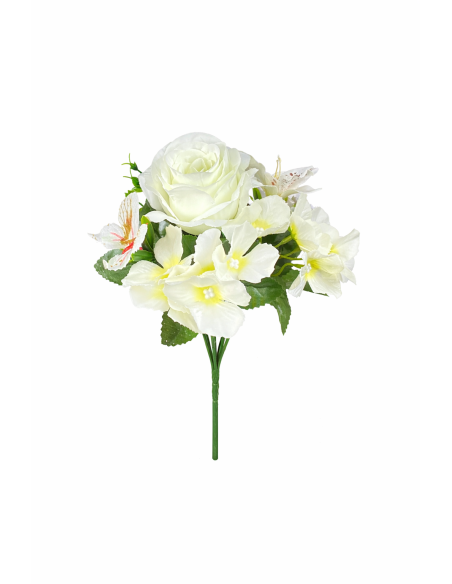 RAMO DE ROSA BLANCA 28CM