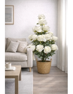Rosa artificial blanca  90CM