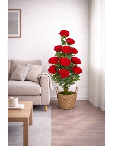 Rosa artificial roja  90CM