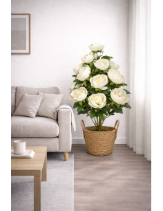 Peonía artificial blanca  90CM