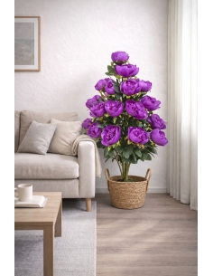 Peonía artificial morada  90CM