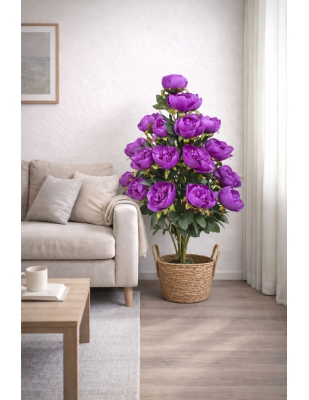 Peonía artificial morada  90CM