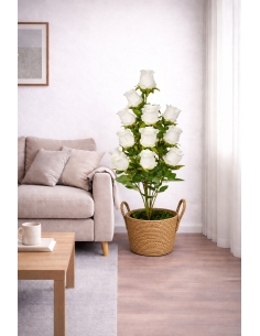 Rosa artificial blanca  90CM