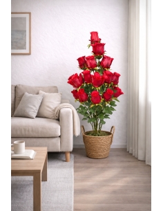 Rosa artificial roja  90CM