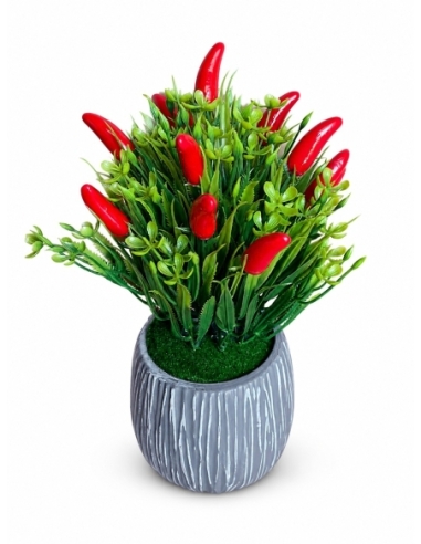 BASE GRIS+FLOR 12CM ALT.30CM