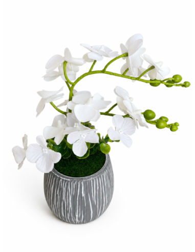 BASE GRIS+FLOR 12CM ALT.25CM