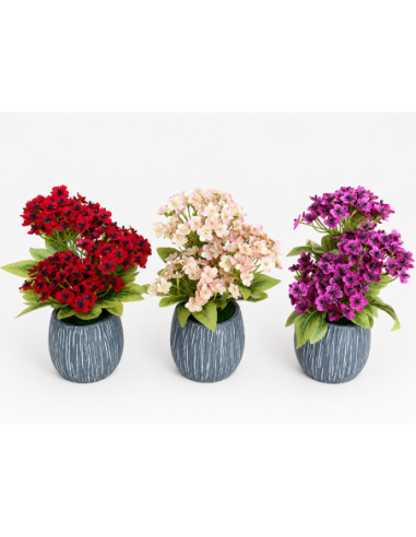 BASE GRIS+FLOR 12CM ALT.30CM