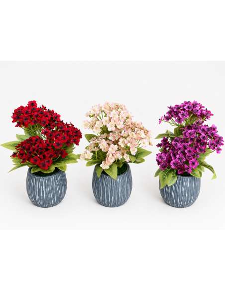 BASE GRIS+FLOR 12CM ALT.30CM