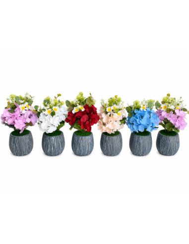 BASE GRIS+FLOR 12CM ALT.30CM