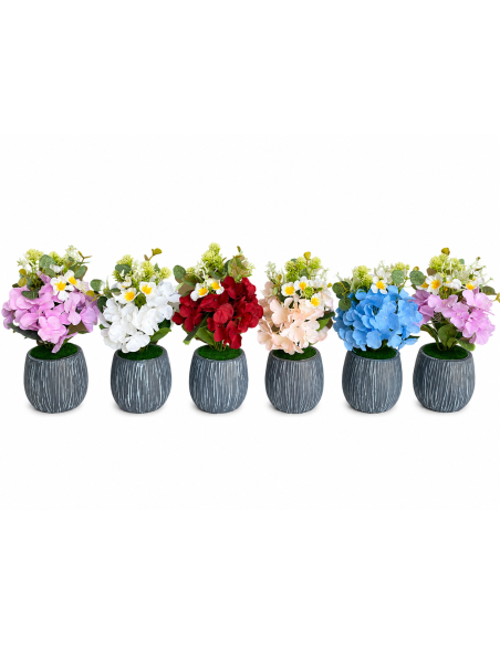 BASE GRIS+FLOR 12CM ALT.30CM