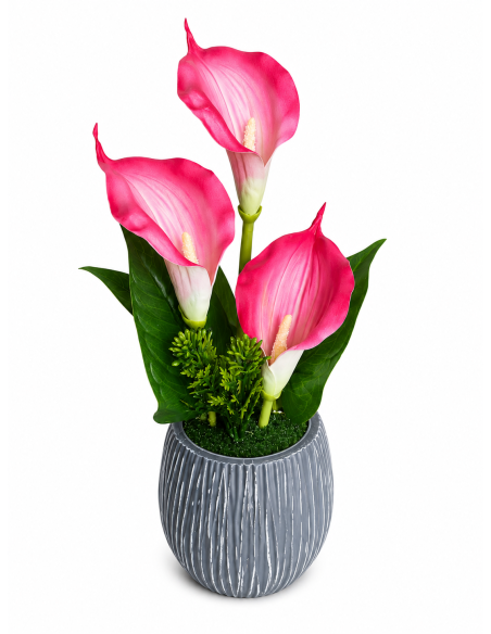 BASE GRIS+FLOR 12CM ALT.30CM