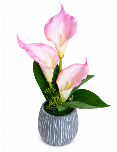 BASE GRIS+FLOR 12CM ALT.30CM