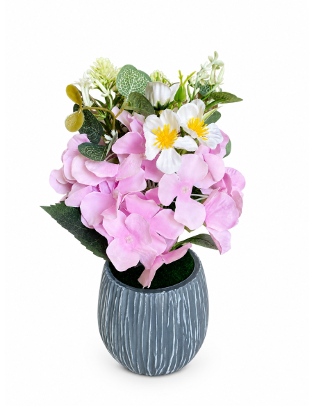 BASE GRIS+FLOR 12CM ALT.30CM