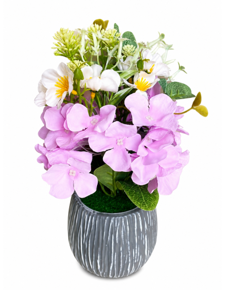 BASE GRIS+FLOR 12CM ALT.30CM