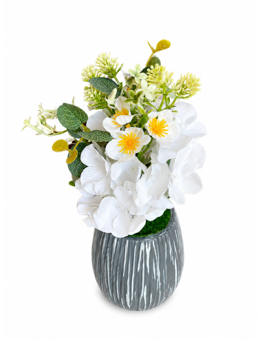BASE GRIS+FLOR 12CM ALT.30CM