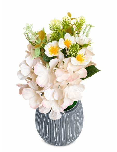 BASE GRIS+FLOR 12CM ALT.30CM