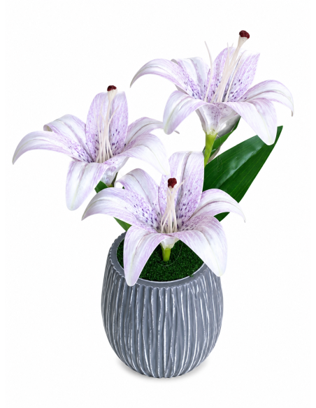 BASE GRIS+FLOR 12CM ALT.30CM