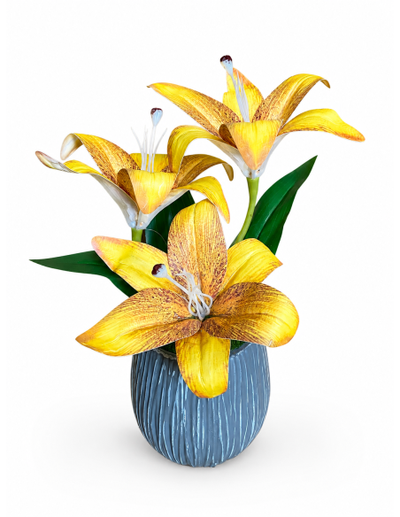 BASE GRIS+FLOR 12CM ALT.30CM