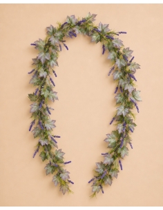 GUIRNALDA COLGANTE DE LAVANDA Y HOJAS 1.8M