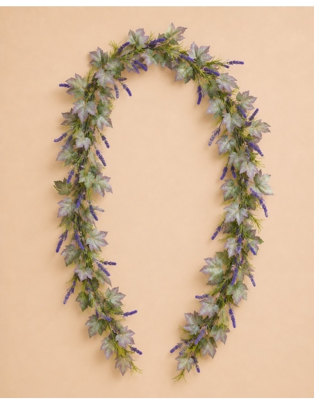 GUIRNALDA COLGANTE DE LAVANDA Y HOJAS 1.8M