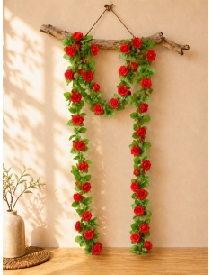 GUIRNALDA COLGANTE DE ROSAS ROJAS 2M