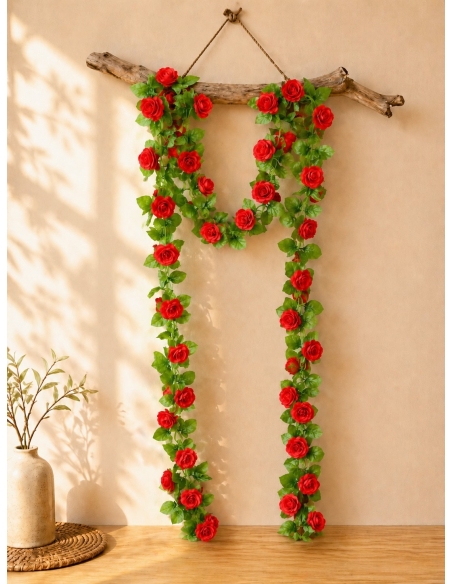 GUIRNALDA COLGANTE DE ROSAS ROJAS 2M