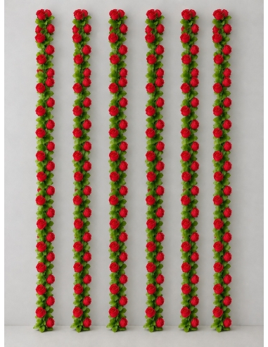 GUIRNALDA COLGANTE DE ROSAS ROJAS 2M