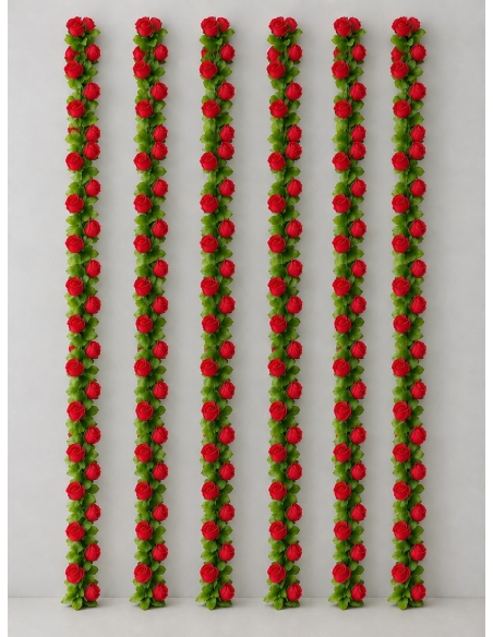 GUIRNALDA COLGANTE DE ROSAS ROJAS 2M