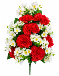 PALMA CLAVEL+HORTENSIA ROJA X14 58CM