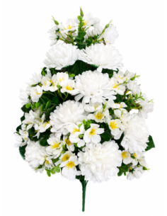 PALMA CRISANTEMOS+HORTENSIA BLANCO X14 58CM