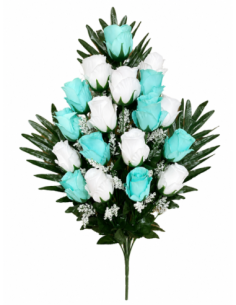 PALMA DE ROSA CAPULLOS BLANCO+VERDE X18 60CM