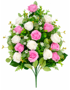 PALMA ROSA+EUCALIPTUS BLANCA+ROSA X16 65CM