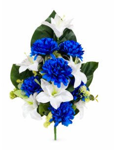 PALMA DE LILIO+CLAVEL AZUL X12 55CM