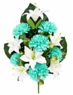 PALMA DE LILIO+CLAVEL VERDE X12 55CM