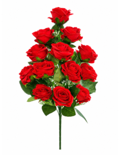 PALMA DE ROSA TERCIOPELO X13 ROJA 53CM