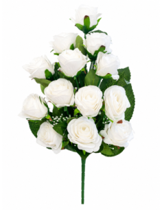 PALMA DE ROSA TERCIOPELO BLANCO X13 53CM